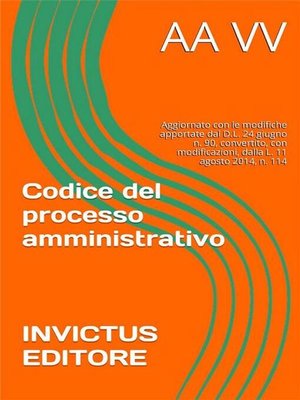 cover image of Codice del processo amministrativo